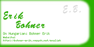 erik bohner business card